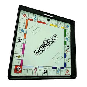 1999 Department 56 Monopoly Lacquered Wooden Tray w BOX 14x14 VTG 90s Decor RARE